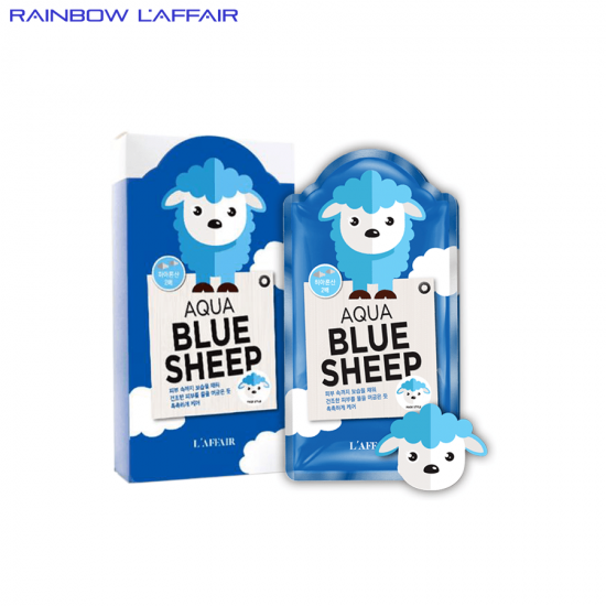Hộp 10 mặt nạ  dưỡng ẩm - chống lão hóa Rainbow Laffair Aqua Blue Sheep 250ml
