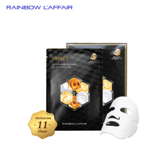 Hộp 11 Mặt Nạ Chống Lão Hóa - Mờ Thâm Nám - Giữ Ẩm Rainbow L'affair Honey Mask 330ml