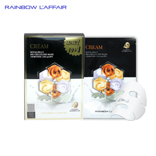 Hộp 11 mặt nạ chống lão hóa - mờ thâm nám Rainbow L'affair Cream Royaljelly Bio Cellulose 330ml