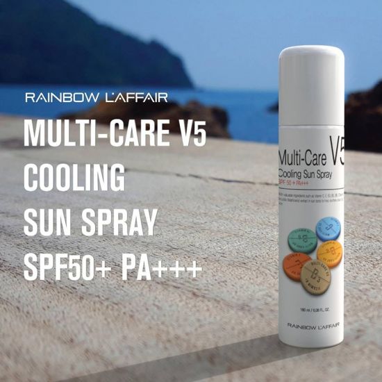Xịt chống nắng  thế hệ mới, lai hóa học & vật lí Rainbow L'affair Multi-Care V5 Cooling Sun Spray SPF50+ PA+++